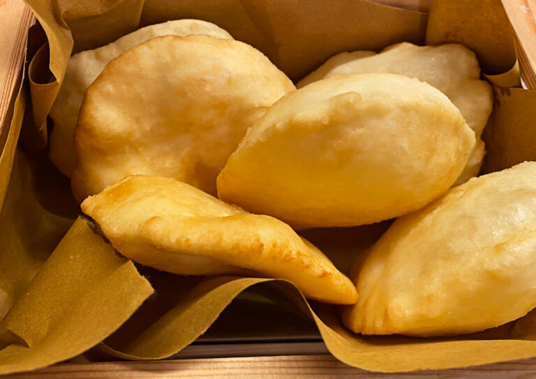 Gnocco Fritto (Crescentine). Traditional Italian cuisine. Substitute for bread made with fried dough.