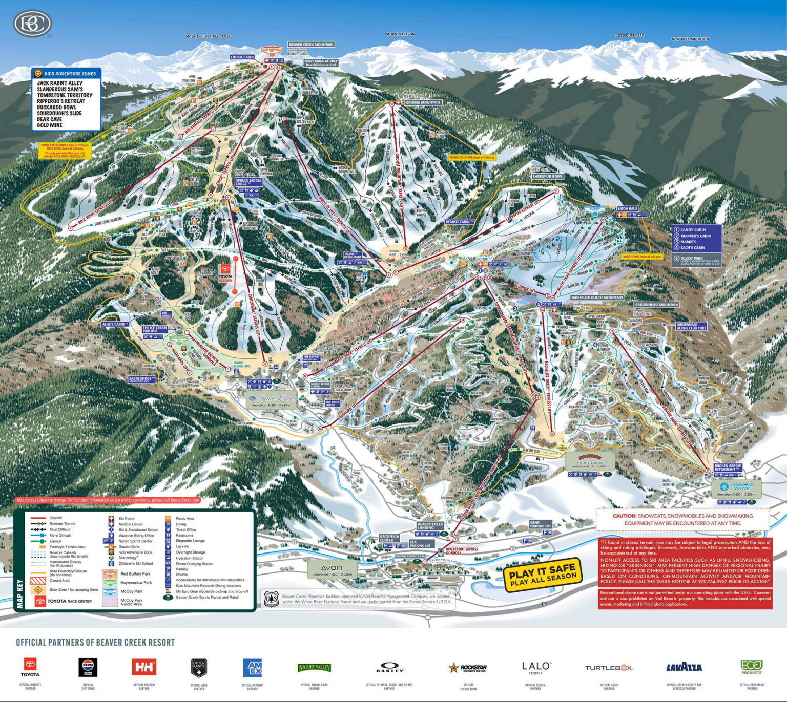 Beaver Creek Resort map - Best 10 Ski Spots in Vail Valley